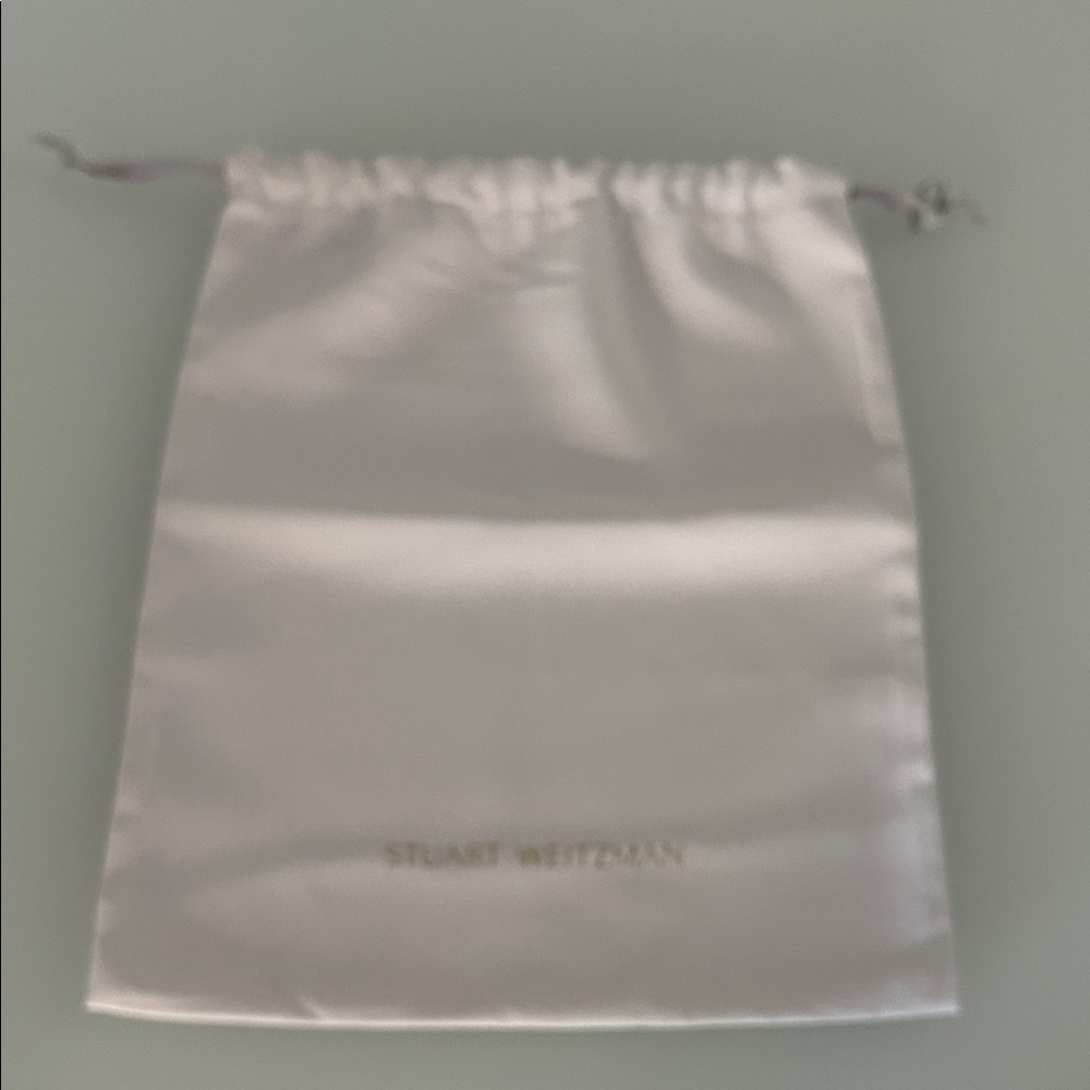 Stuart Weitzman Satin Dust Bag in White - 14x10